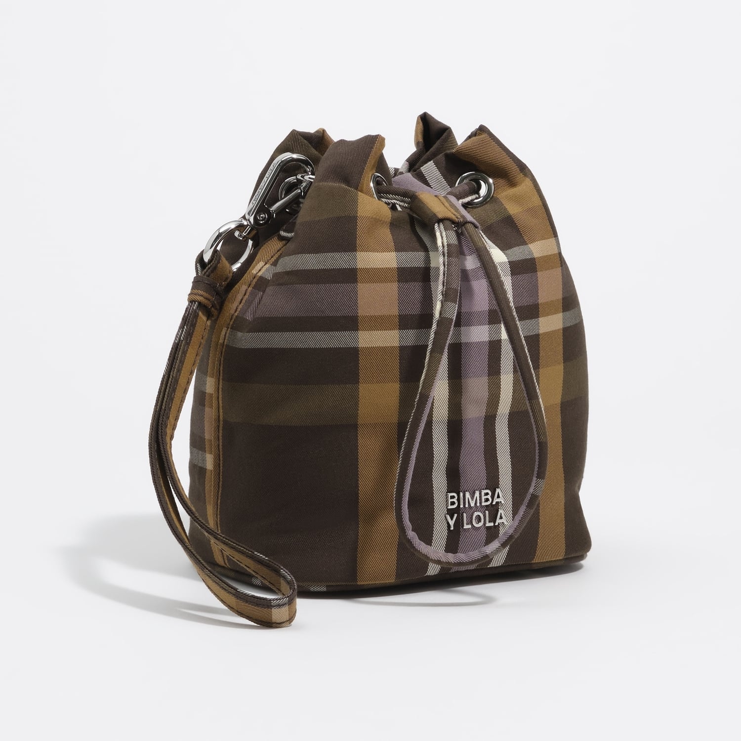 Torba bucket żakard tartan hunter green