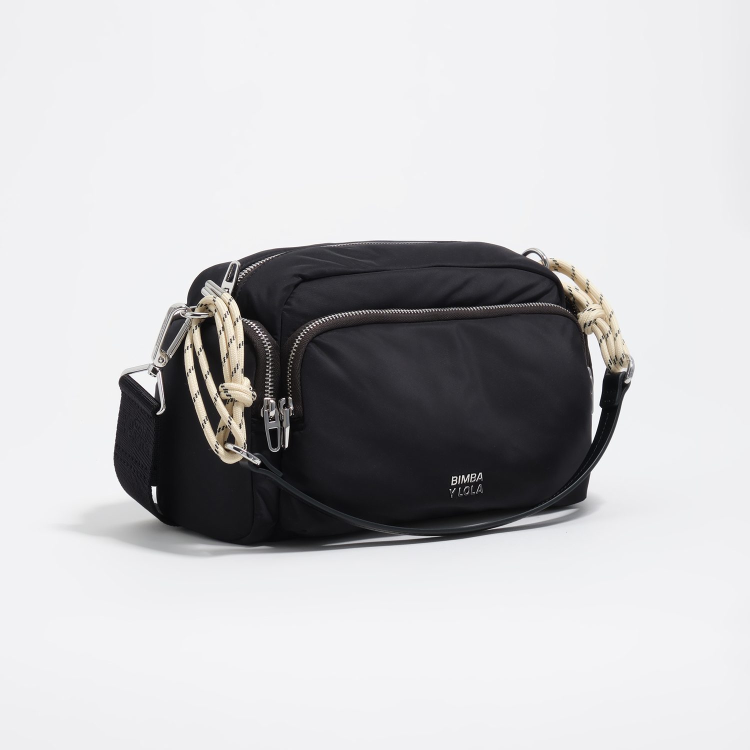 Bimba Y Lola Dark Anthracite Nylon Medium Pocket Bag