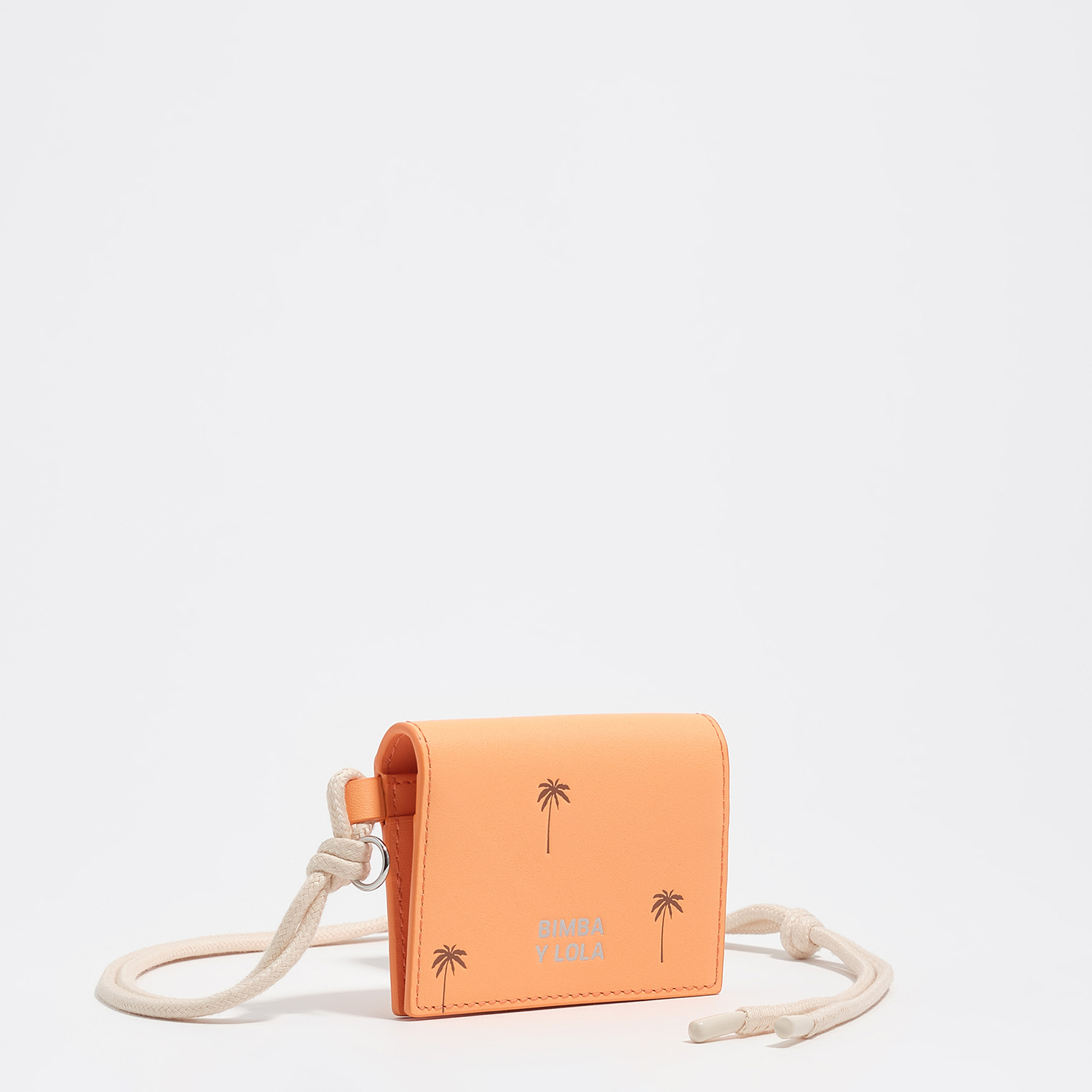 Bimba Y Lola Orange Sorbet Small Leather Palms Card Holder