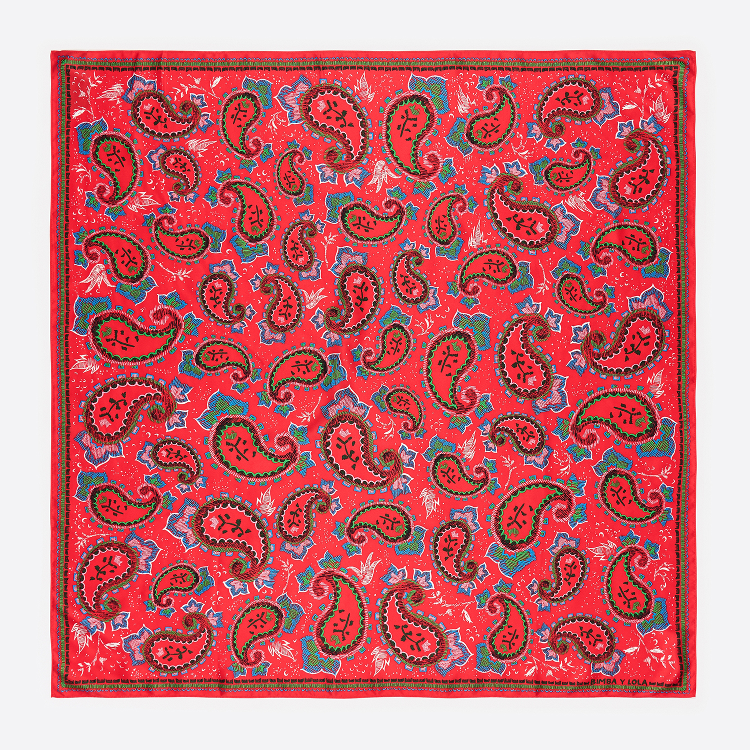 Bimba Y Lola Watermelon Red Paisley Scarf
