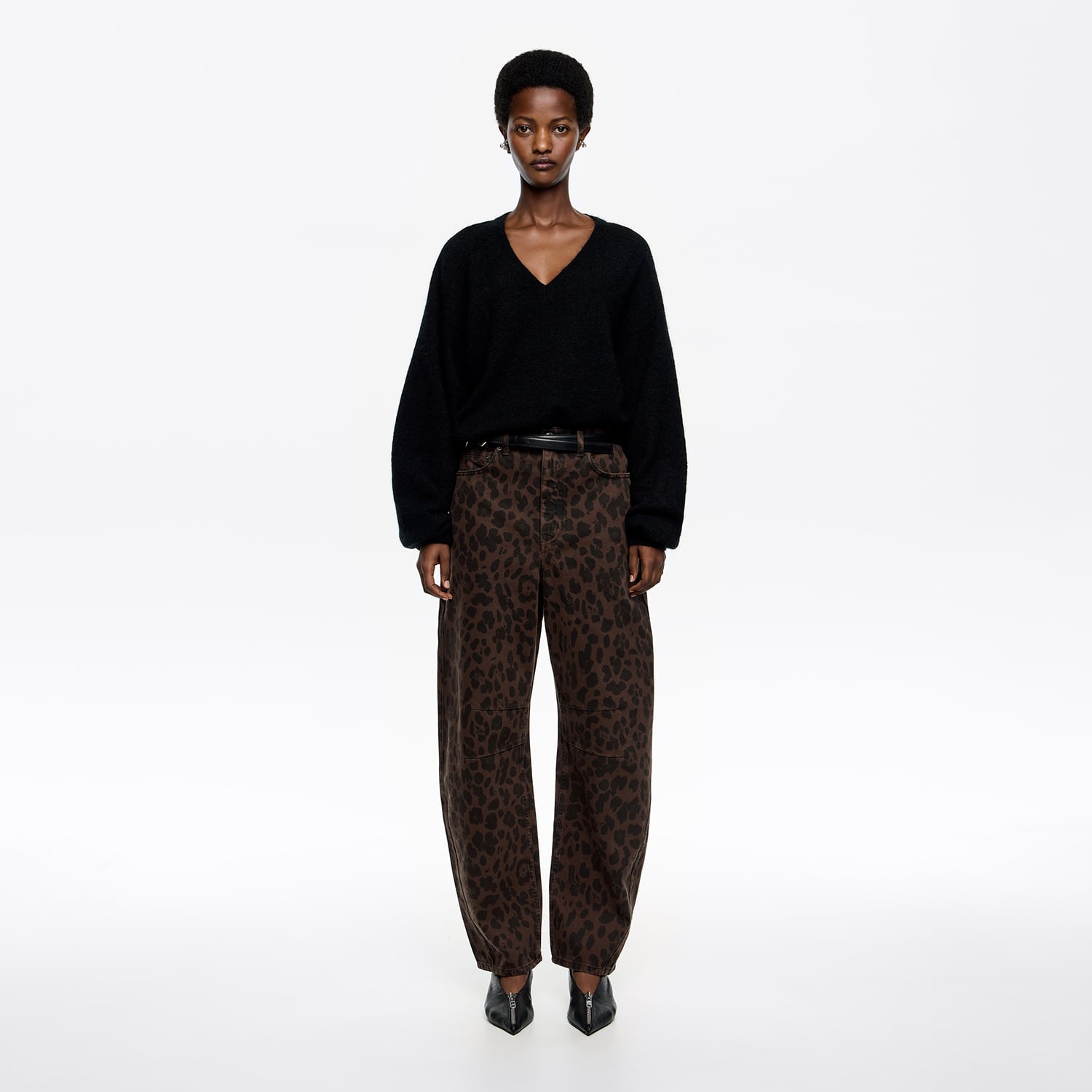 BARREL - Spodnie denim Leopard Big ciemnobrązowa 2