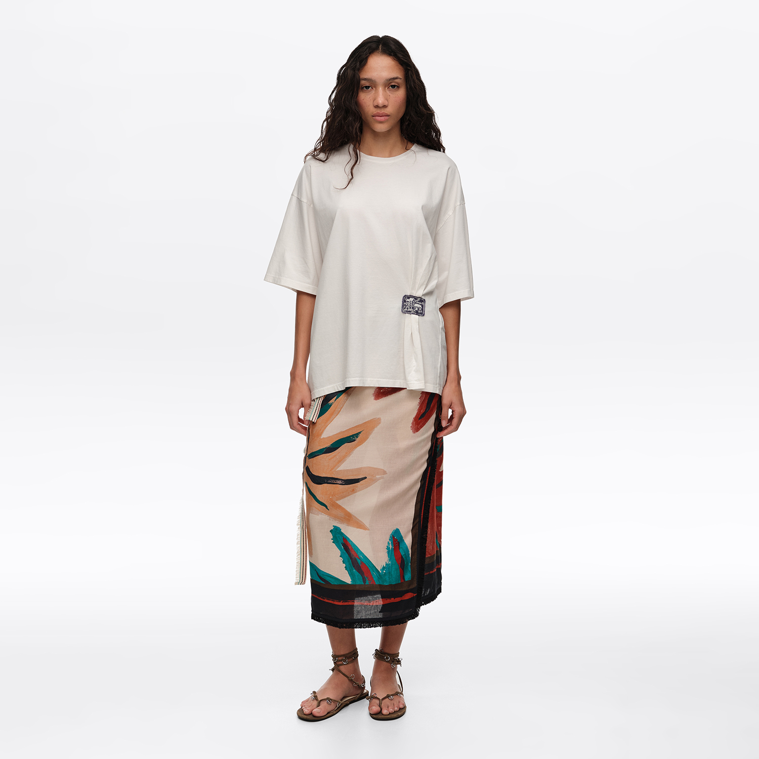Spódnica pareo midi Sun nadruk pozycjonowany