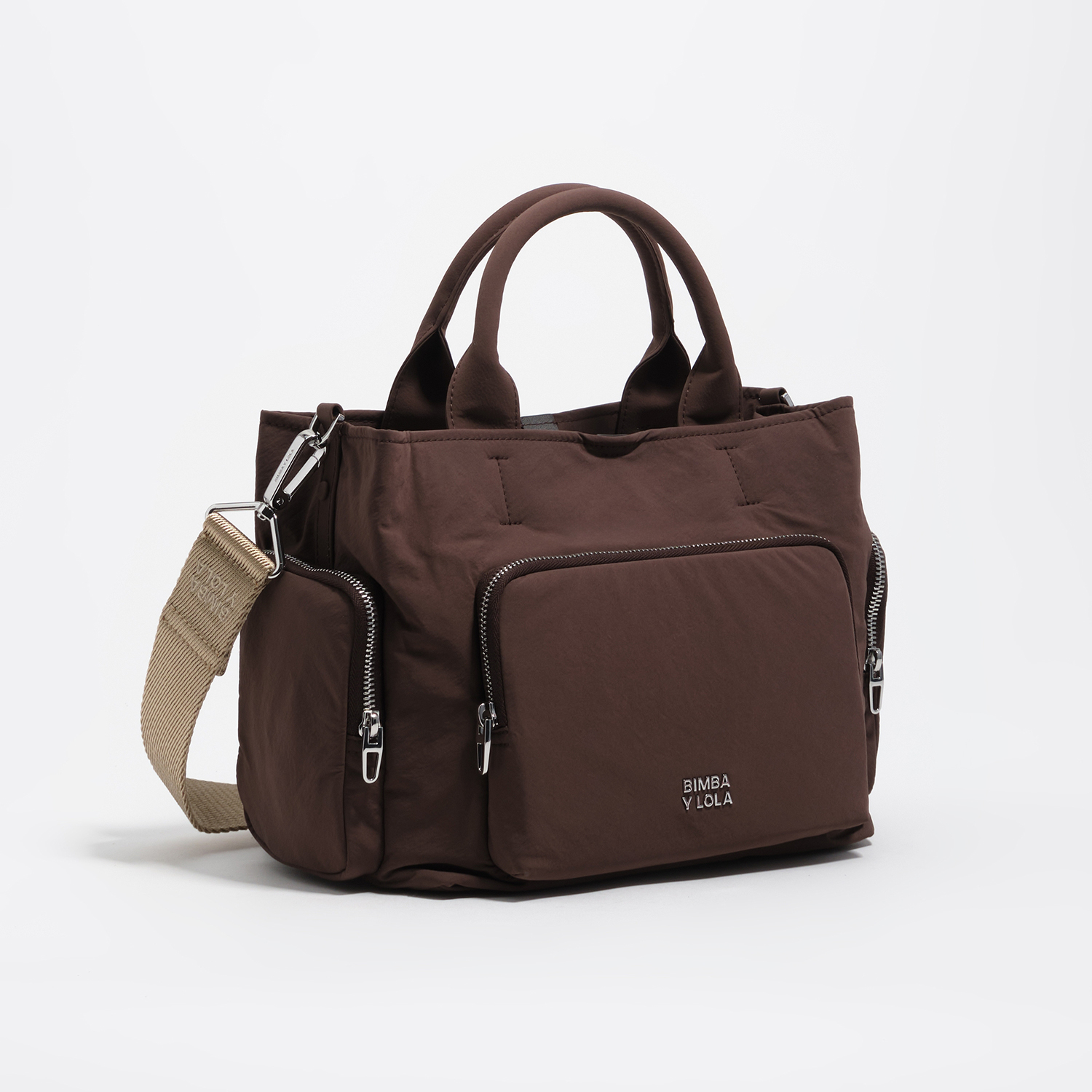 Torebka listonoszka Pocket duża nylon ciemnobrązowa