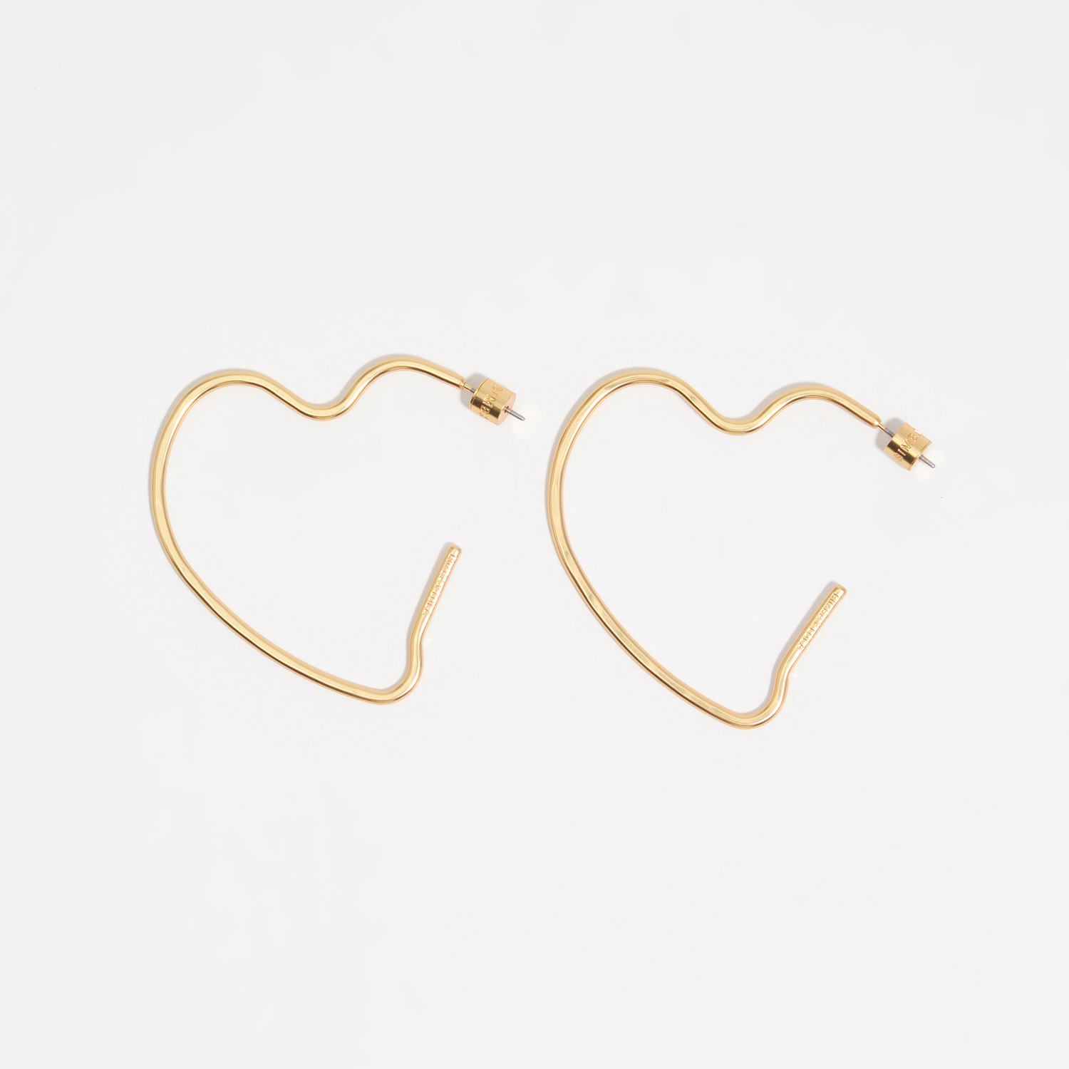 Bimba Y Lola Gold Matte Heart Earrings