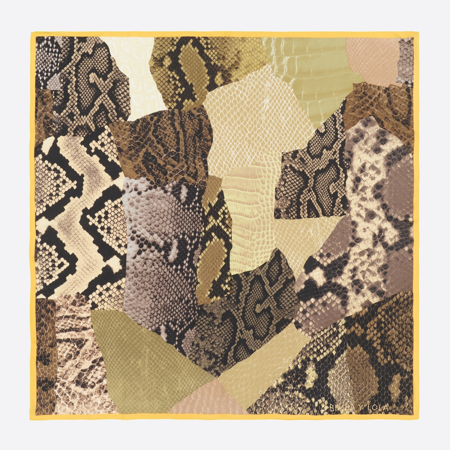Chusta patchwork skóra wąż khaki