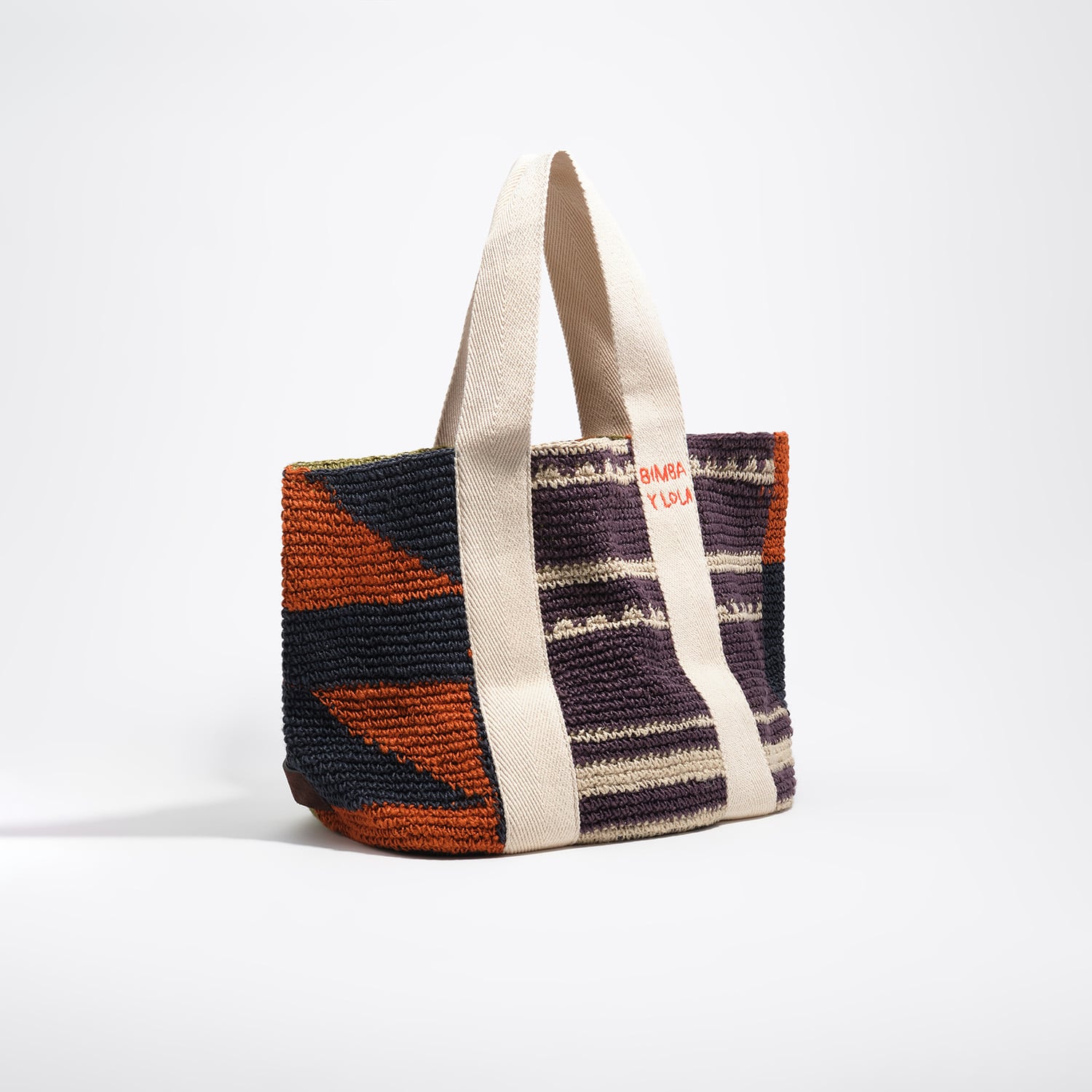 Bimba Y Lola Aubergine Eggplant Maxi Jute Shopper Bag