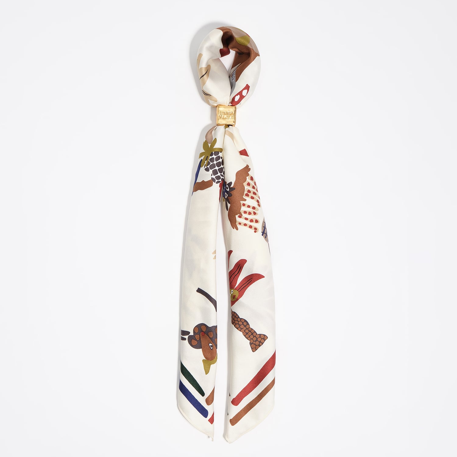 Bimba Y Lola Ivory Off-White Island Party Scarf Bag Charm