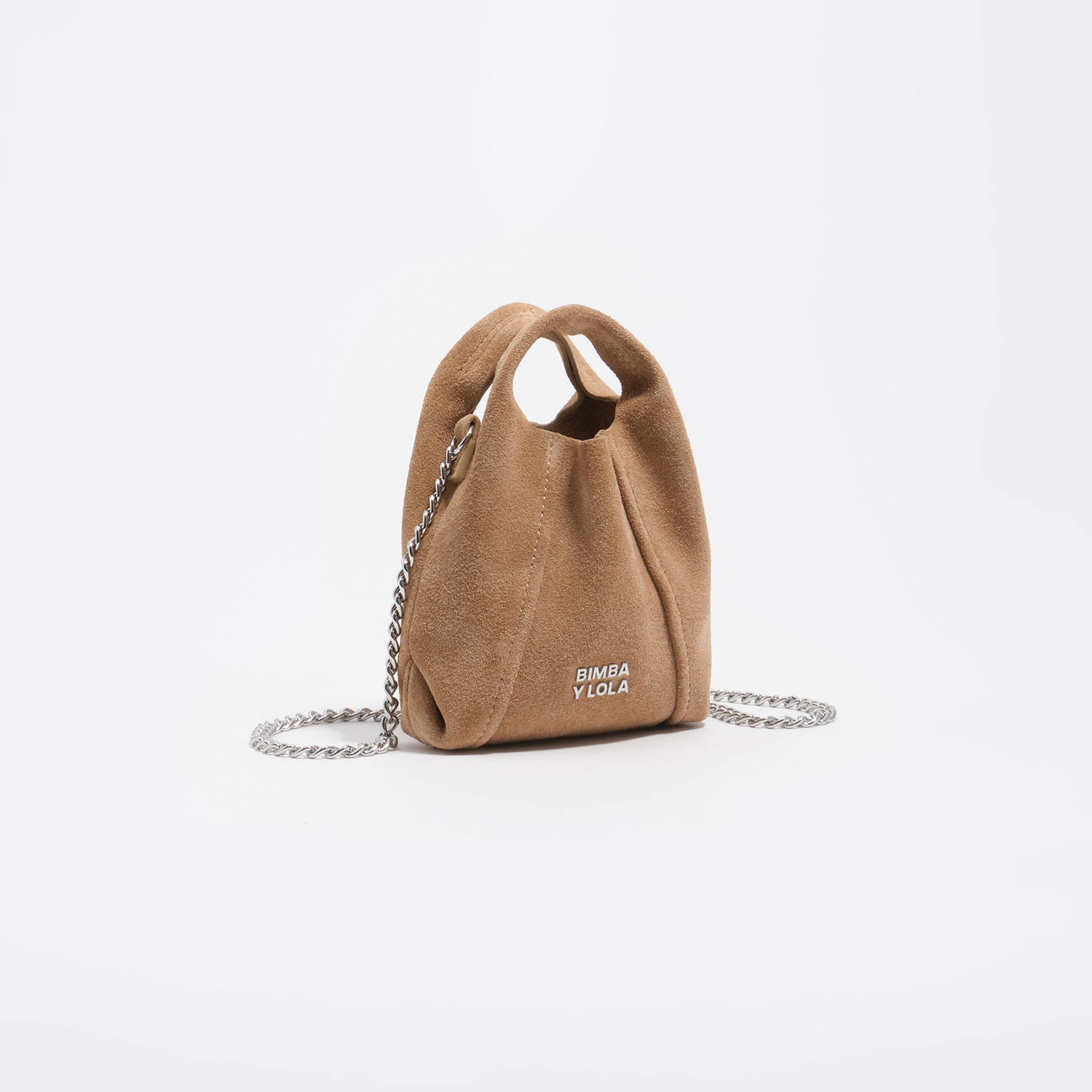 Bimba Y Lola Natural Micro Suede Paper Bag