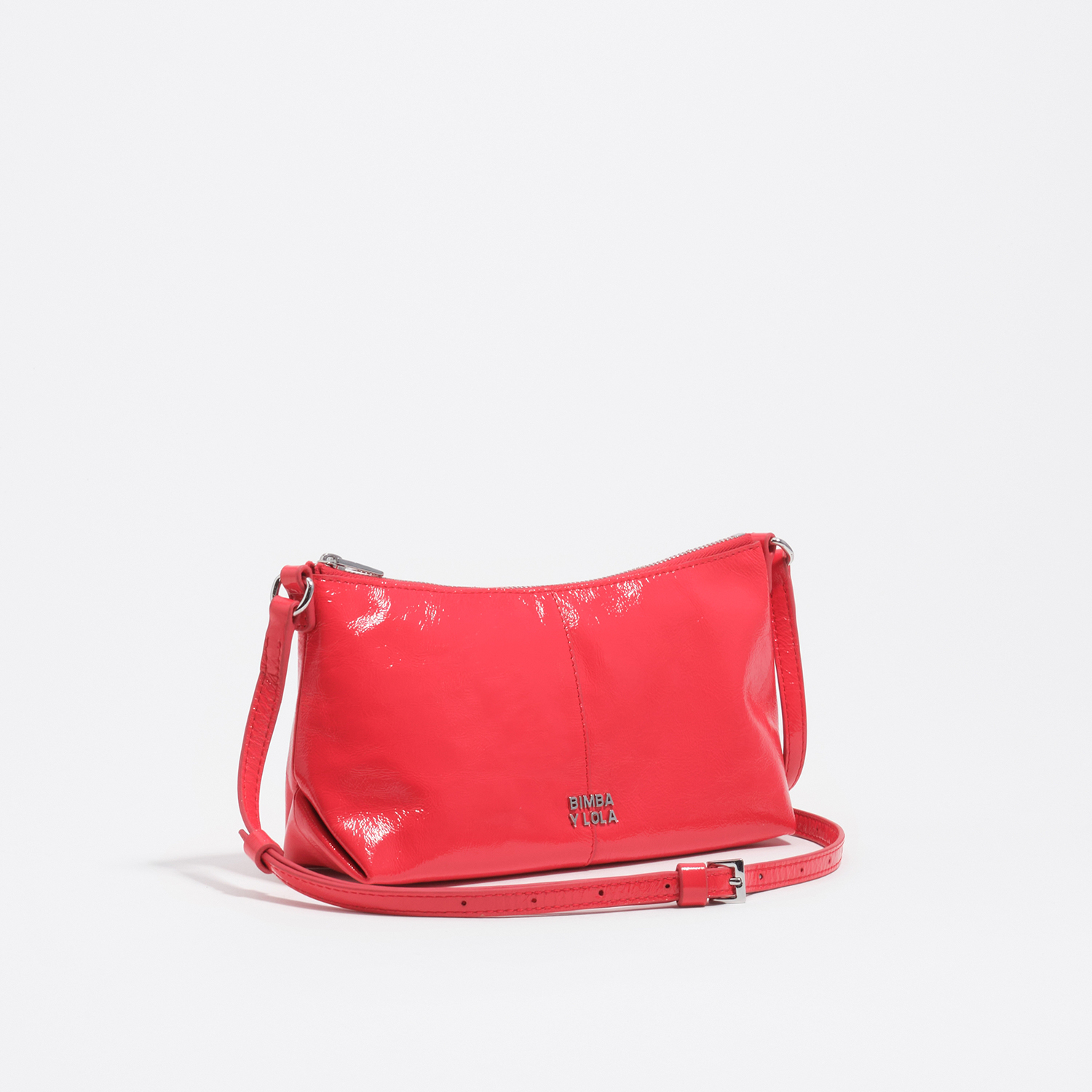 Bimba Y Lola Acid Red Mini Shiny Leather Crossbody Bag