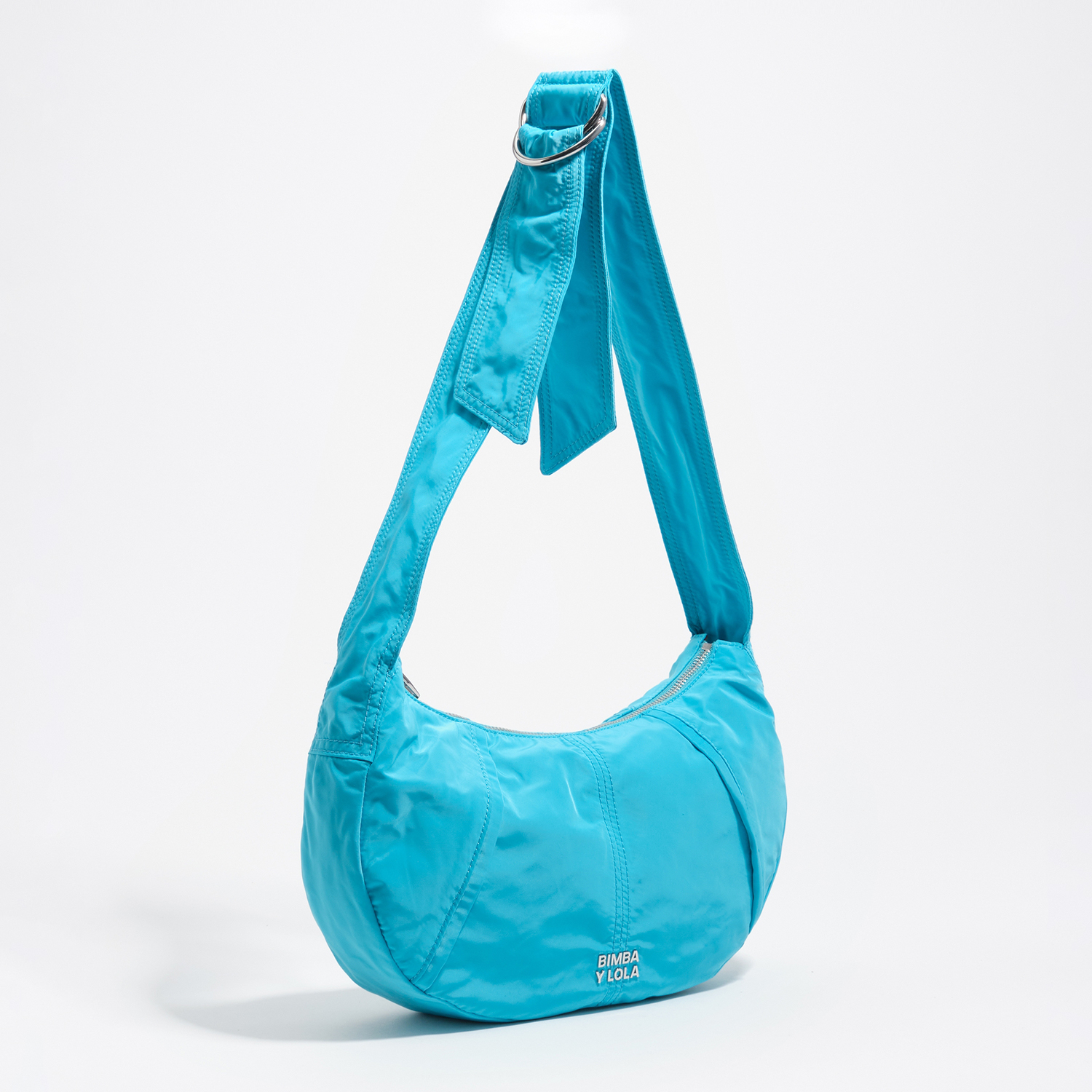 Bimba Y Lola Blue Medium Moon Bag