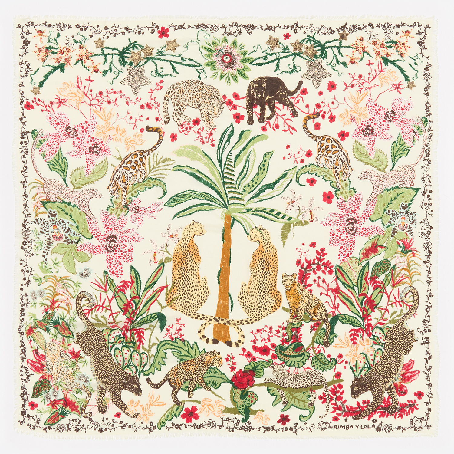 Bimba Y Lola Ivory Jungle Shawl