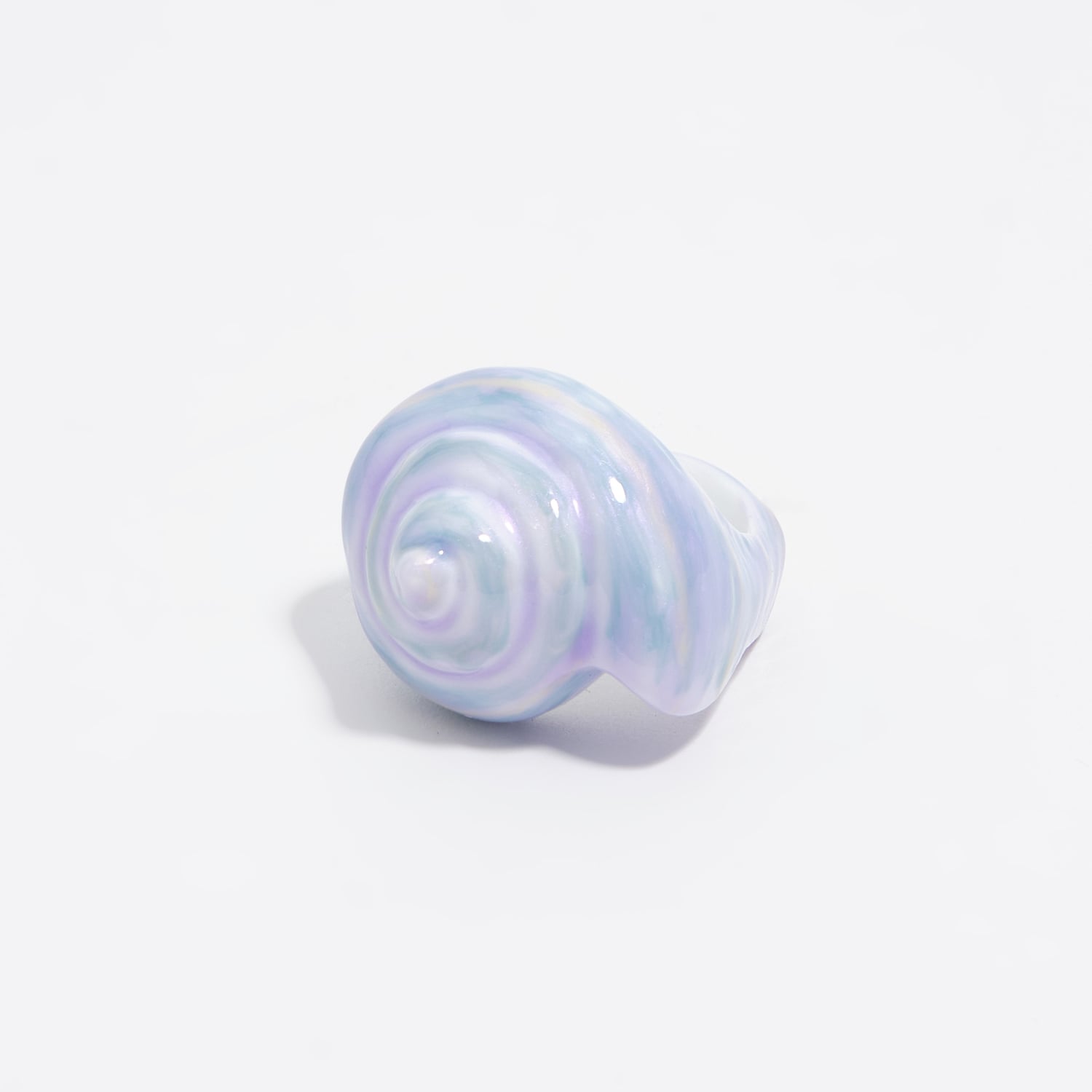 Bimba Y Lola Blue Enameled Resin Seashell Ring