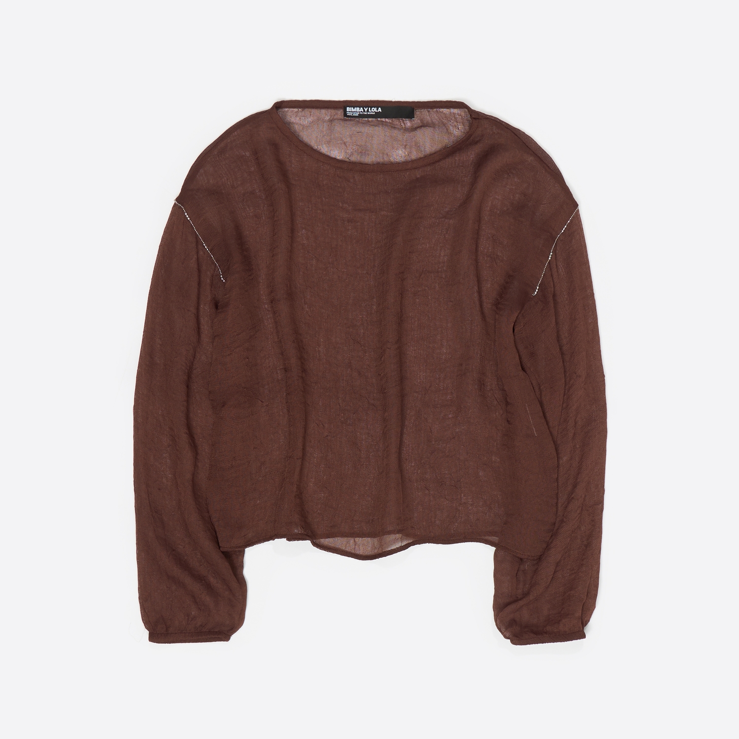 Sweter boxy metalizowane kuleczki brązowa 2