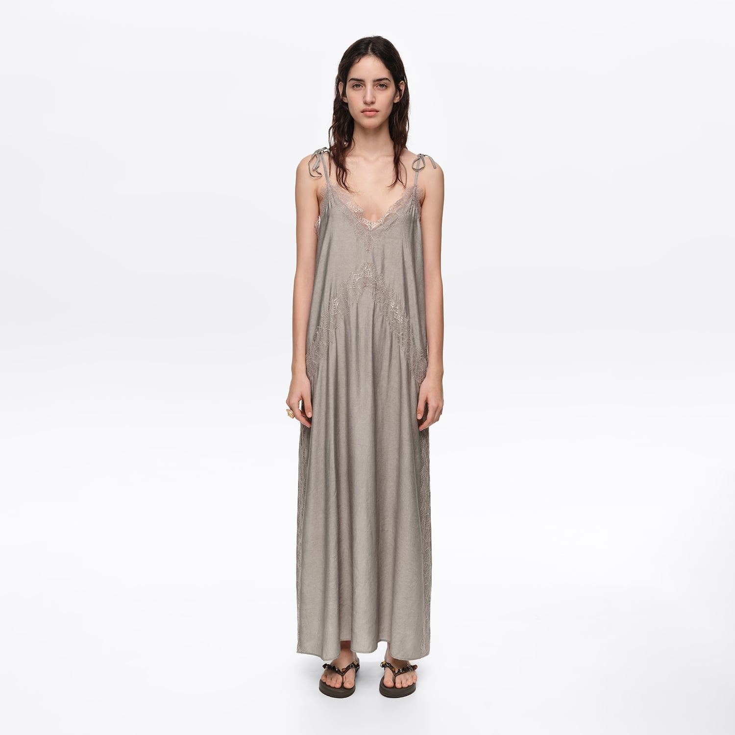 Bimba Y Lola Silver Fluid Camisole Dress