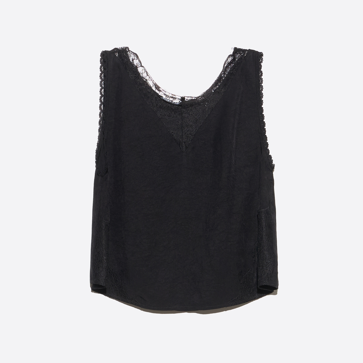 Top boxy koronki czarny