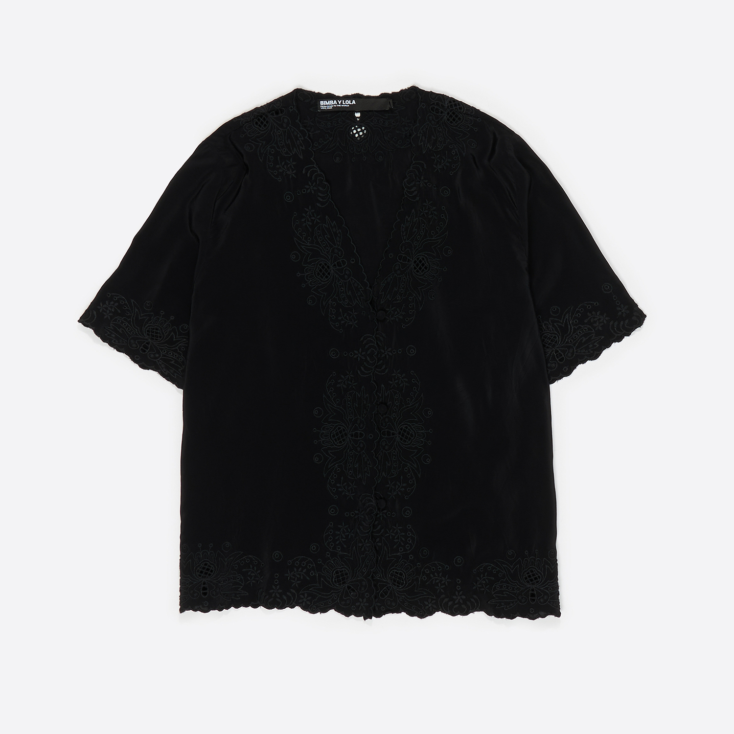 Bimba Y Lola Black Embroidered Shirt