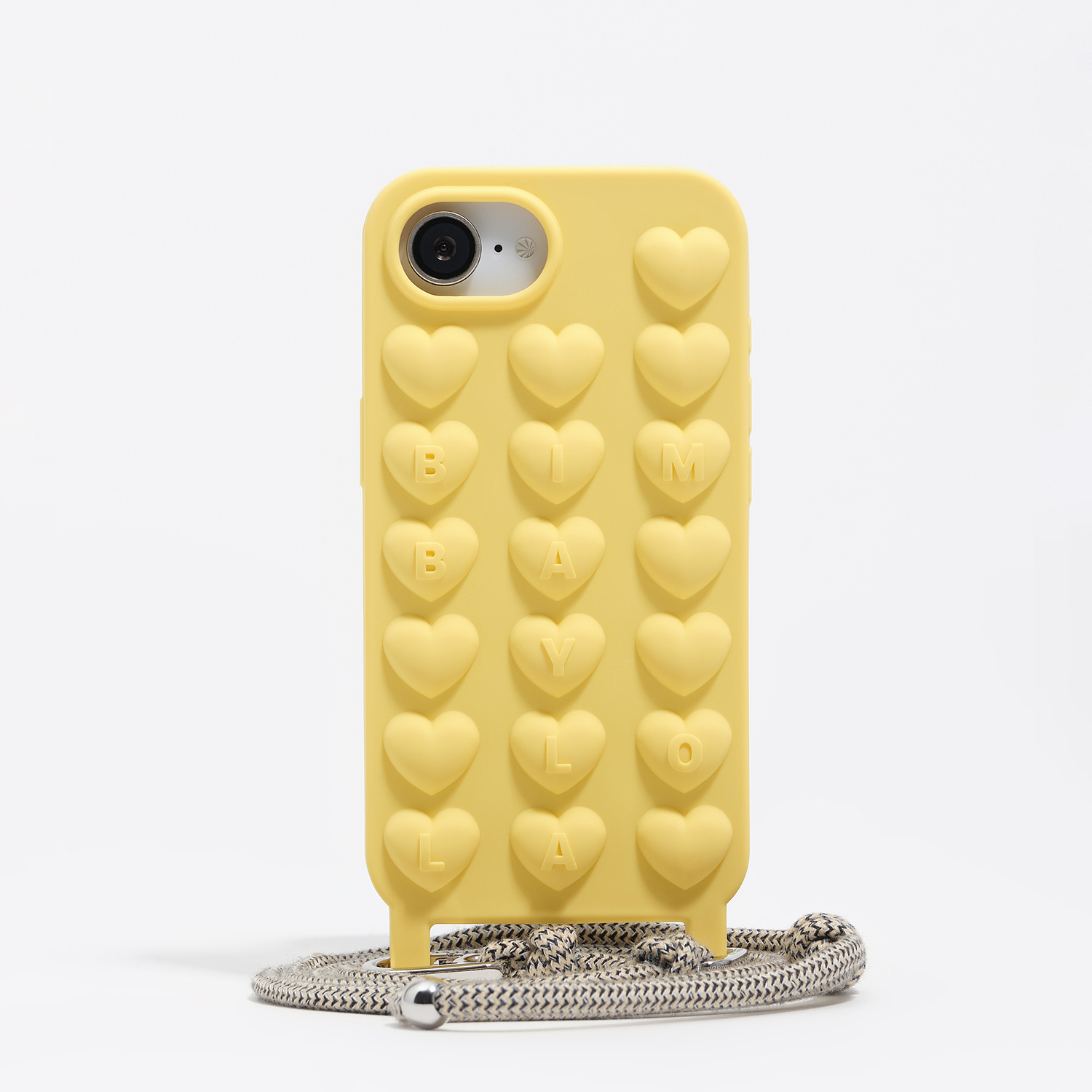 Etui silikon iPhone 16e troczek żółte