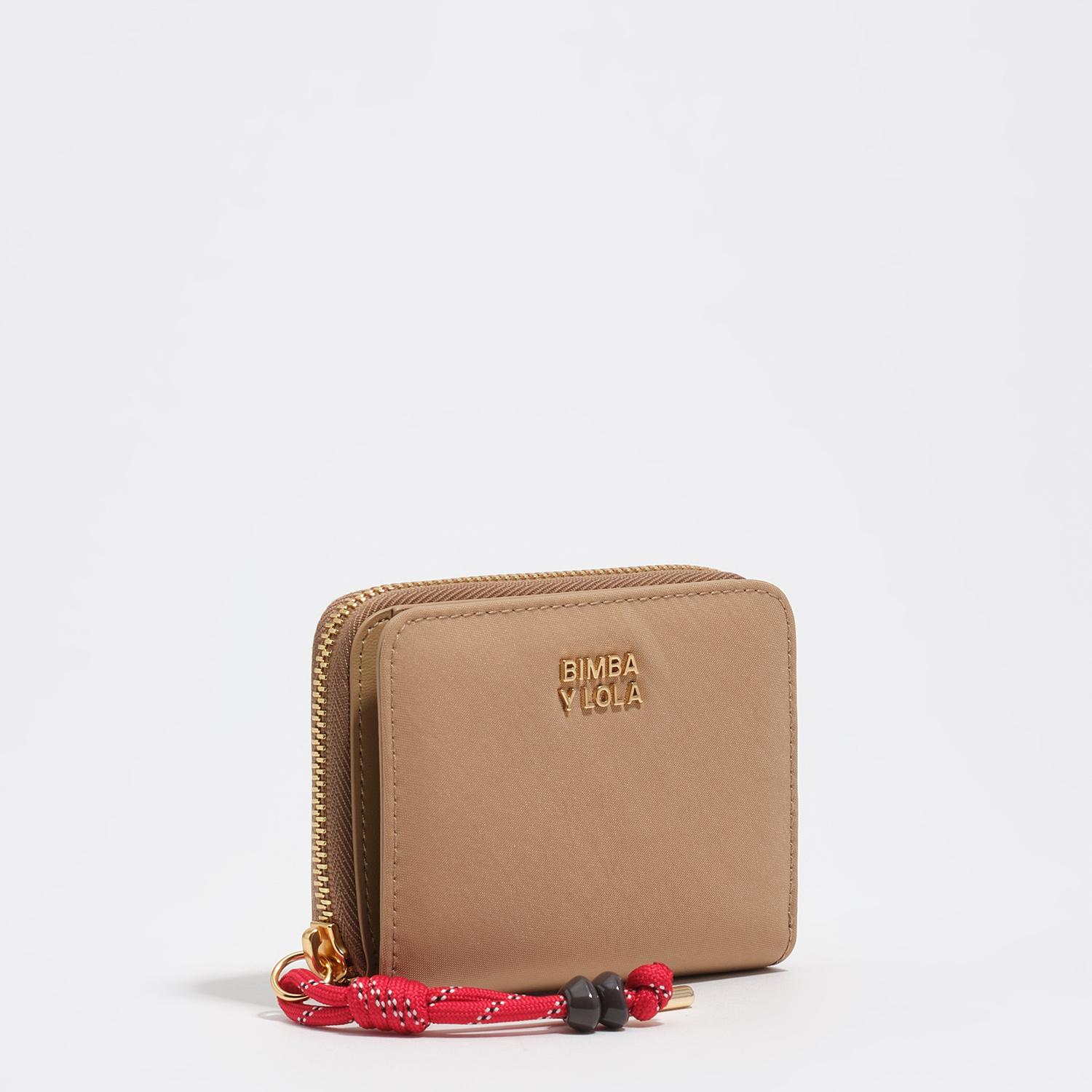 Bimba Y Lola Camel Nylon Flap Purse