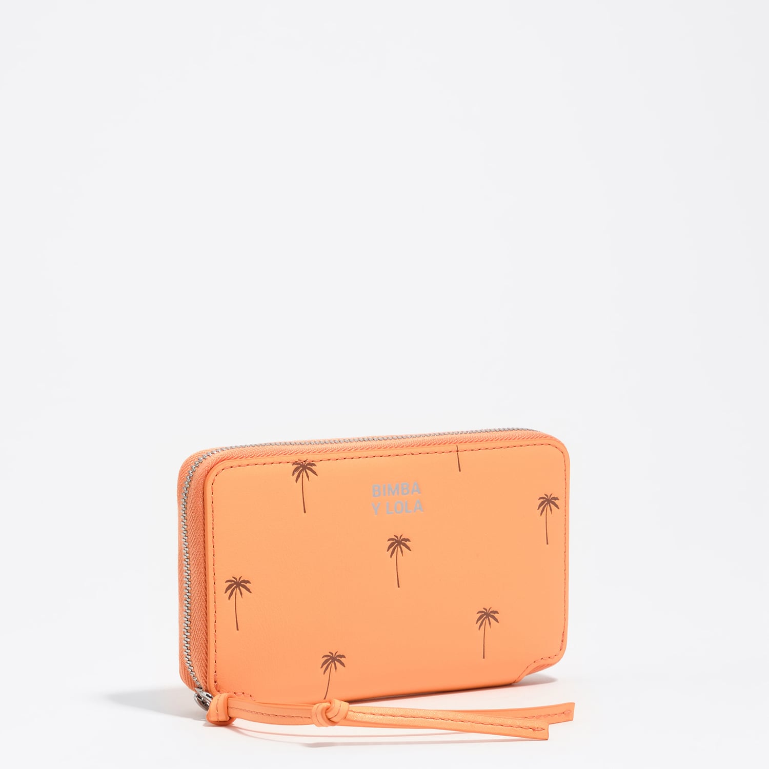 Bimba Y Lola Orange Sorbet Medium Leather Horizontal Palms Wallet
