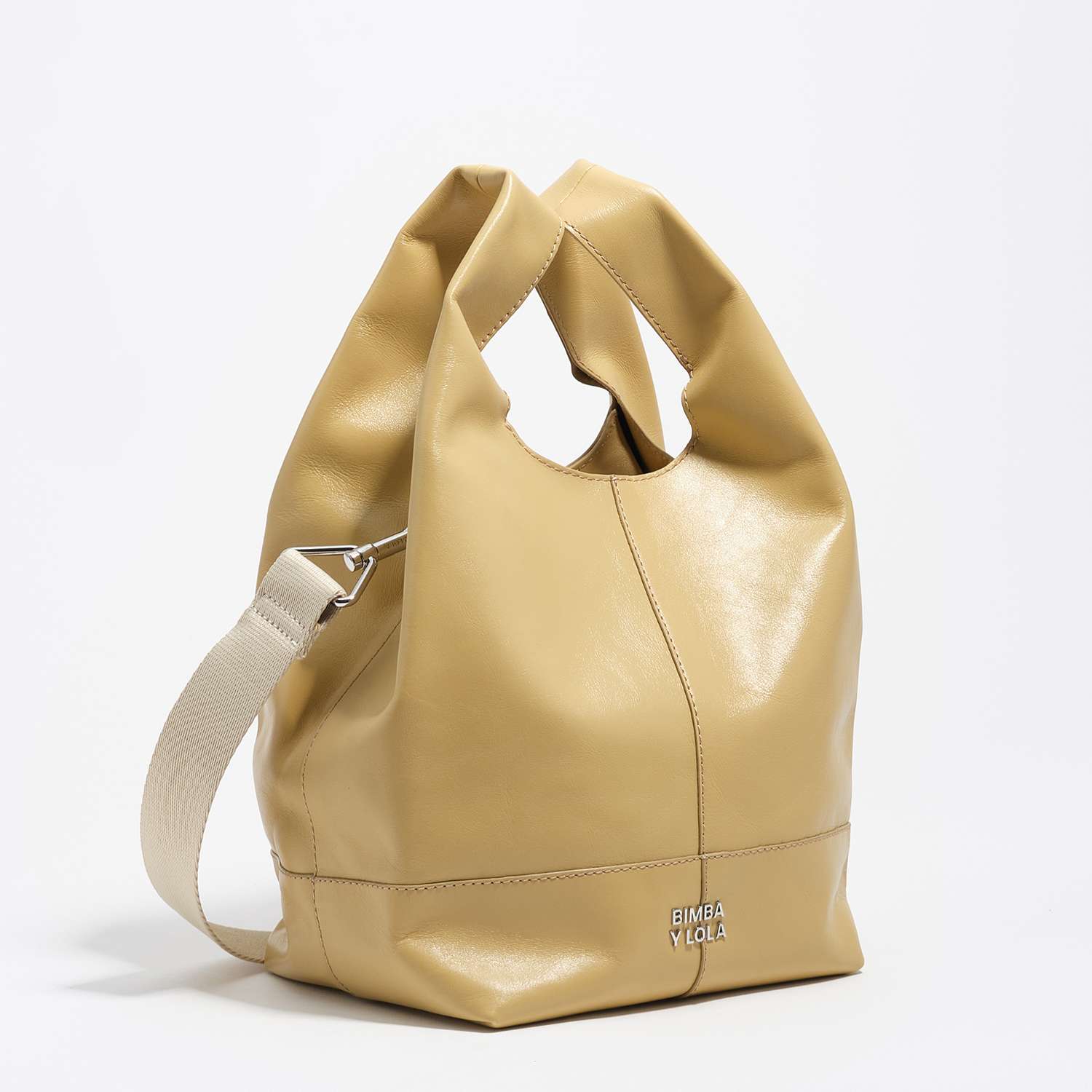 Bimba Y Lola Oat Medium Meal Leather Paper Bag