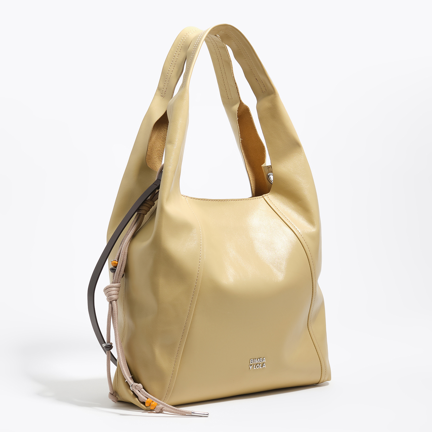 Bimba Y Lola Oat Large Meal Leather Paper Shoulder Bag