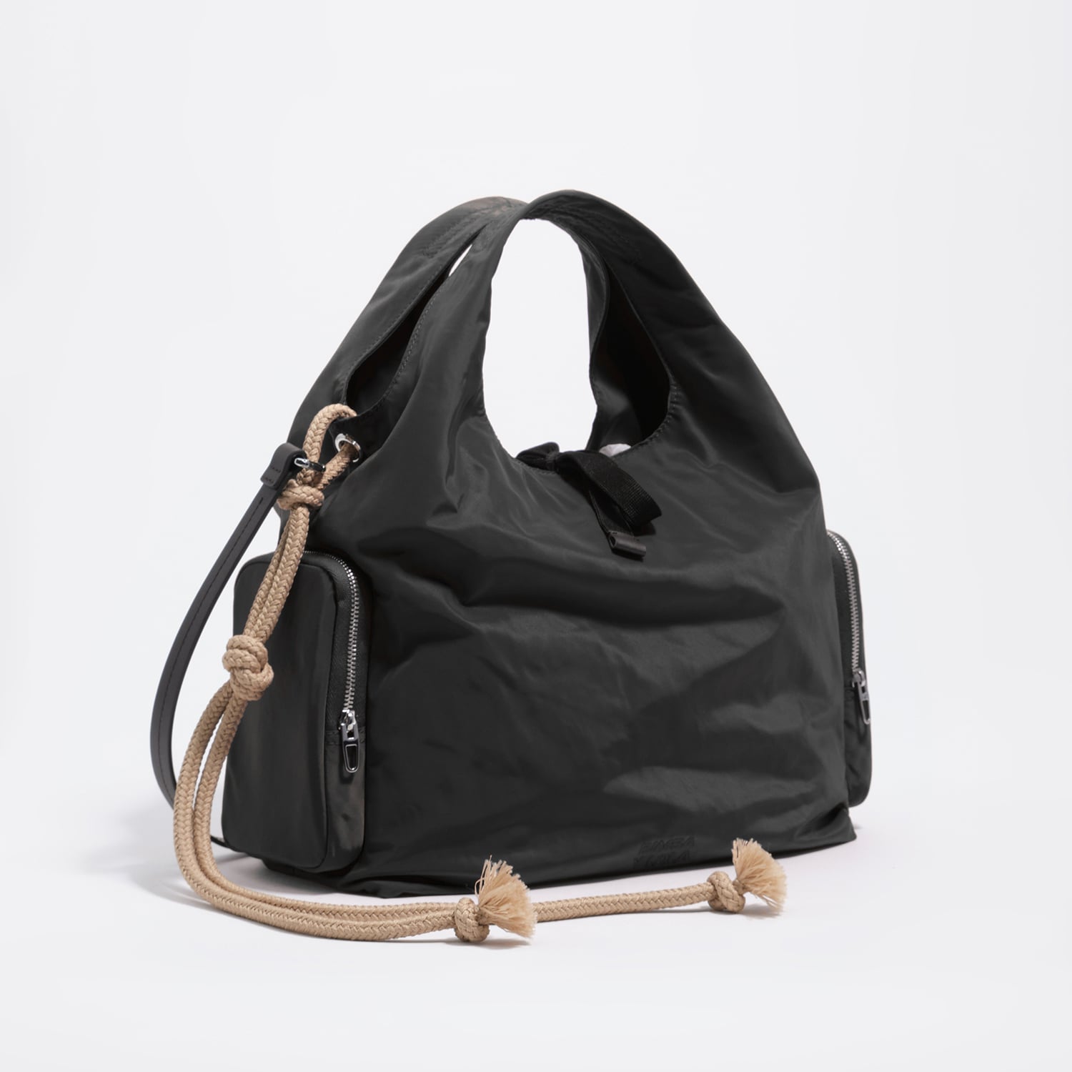 Bimba Y Lola Charcoal Medium Nylon Handbag