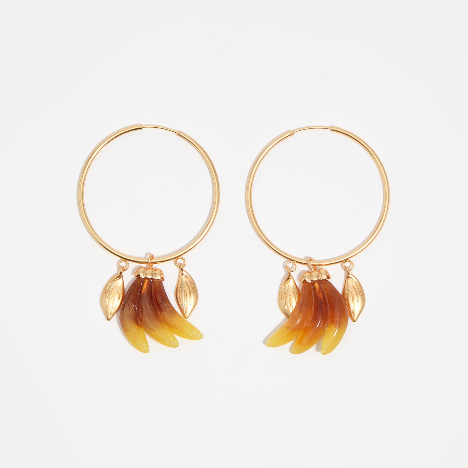 Bimba Y Lola Gold Brushed Banana Earrings