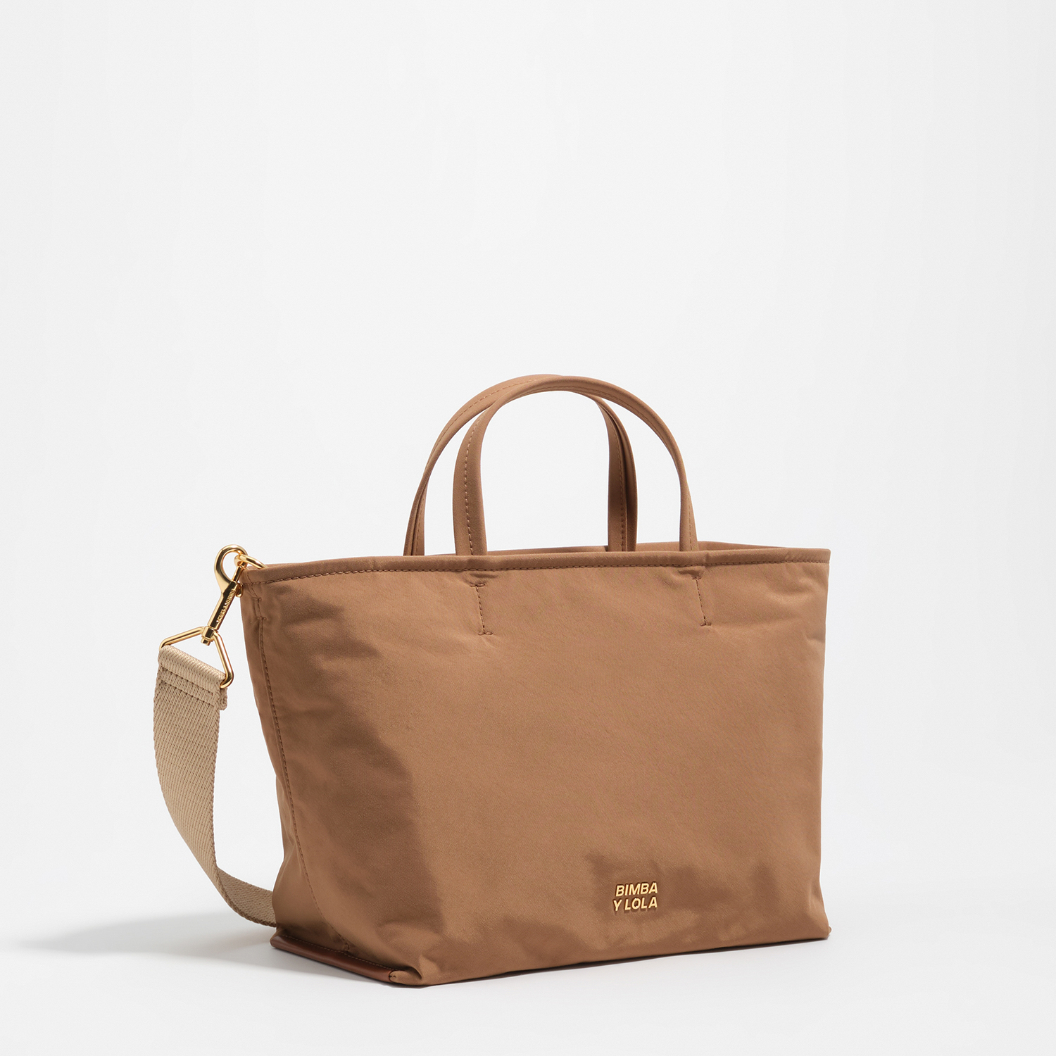 Bimba Y Lola Cinnamon Medium Walnut Gabardine Shopper Bag