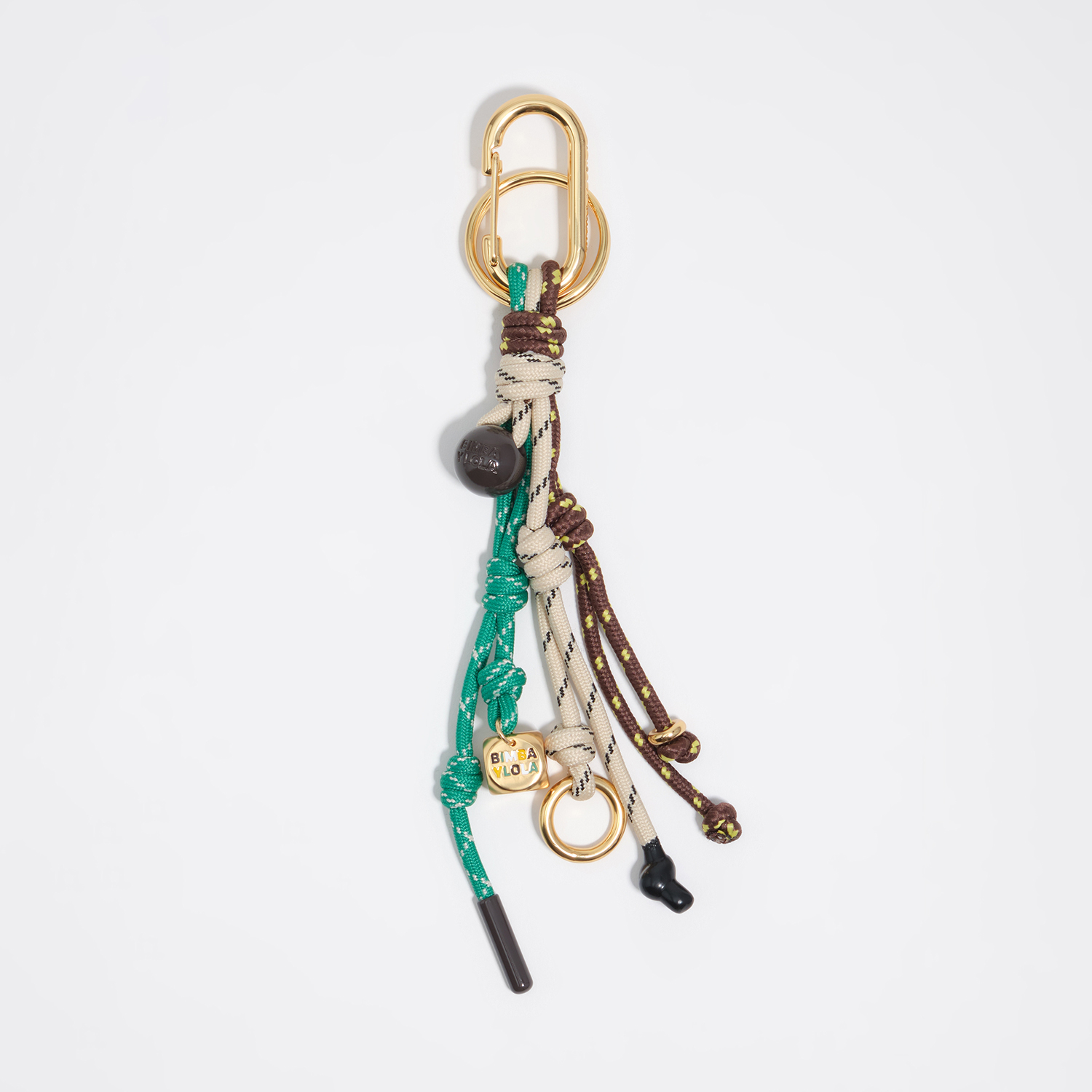 Bimba Y Lola Green Multicolor Ropes Pompom Key Ring