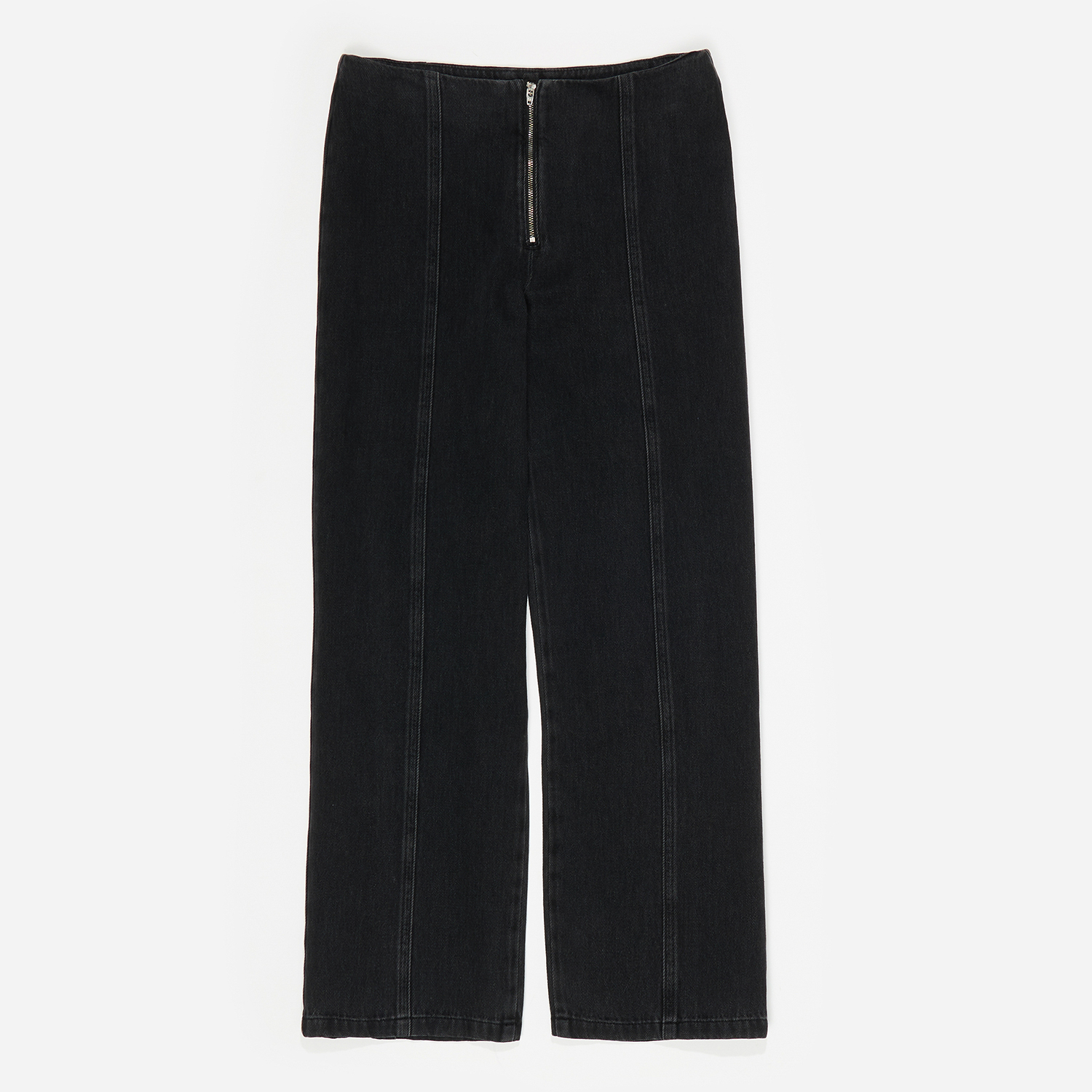 Spodnie proste denim czarne efekt sprania