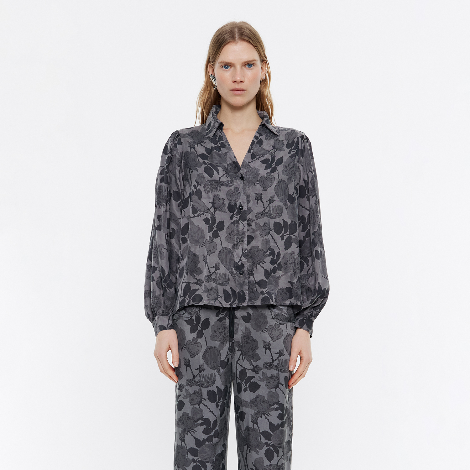 Koszula lejąca tkanina Canary camo khaki