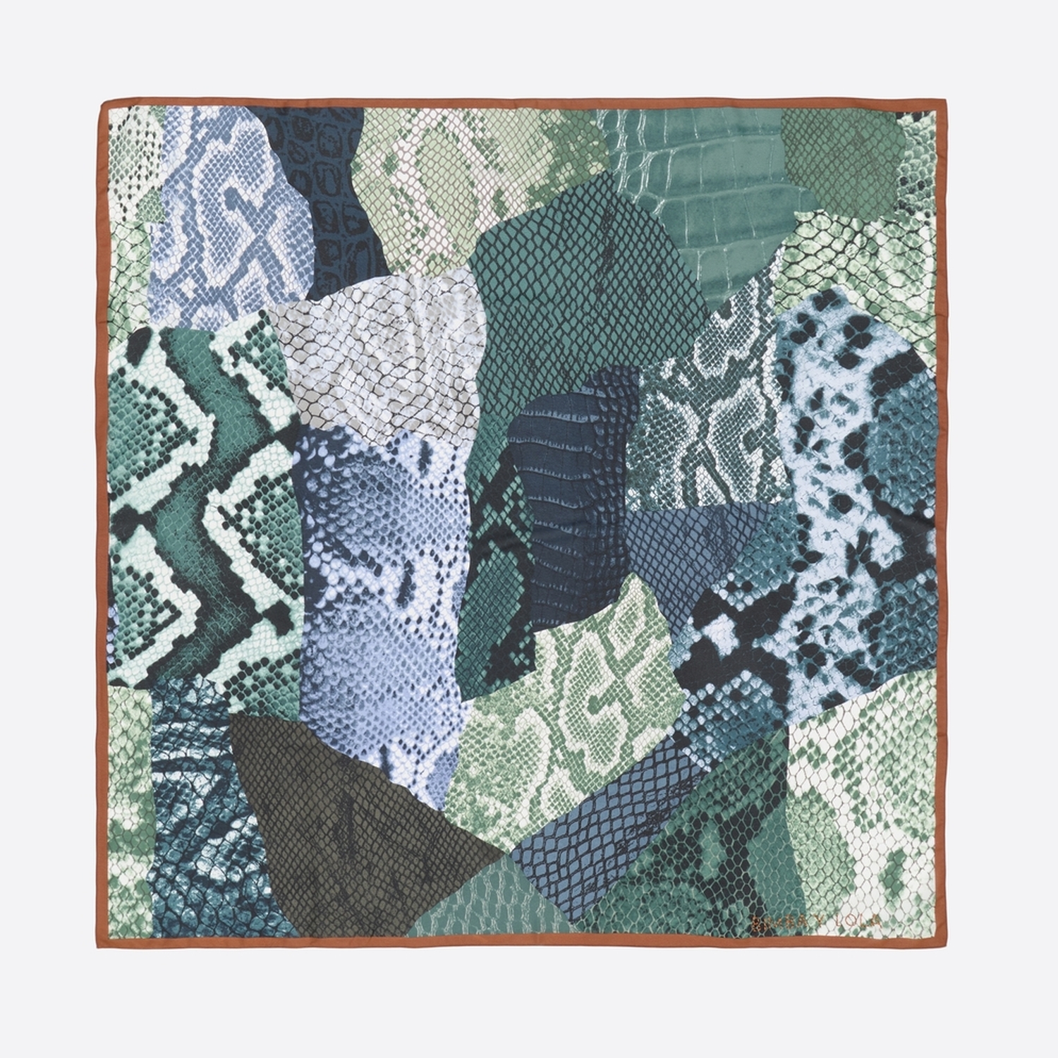 Chusta patchwork skóra wąż akwamaryna