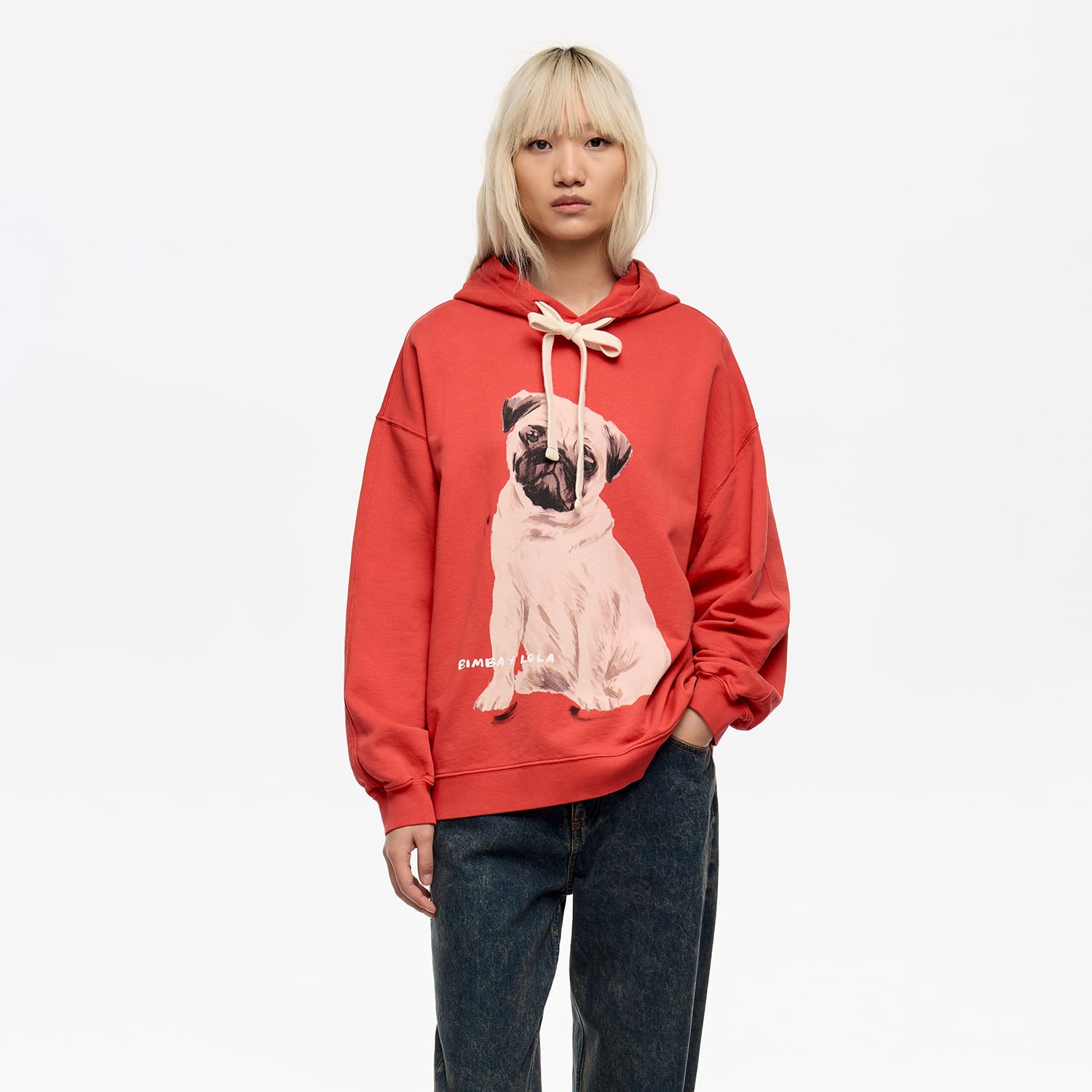 Bluza kaptur logo Carlino czerwona