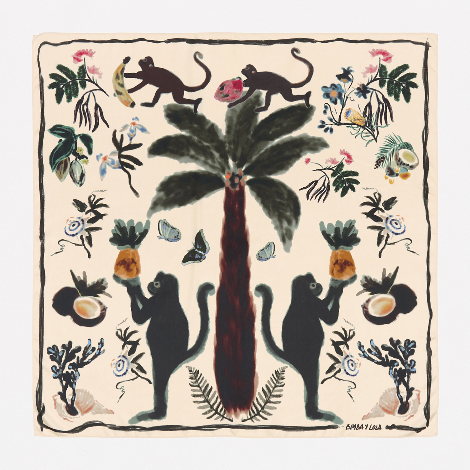 Bimba Y Lola Ivory Monkey Scarf