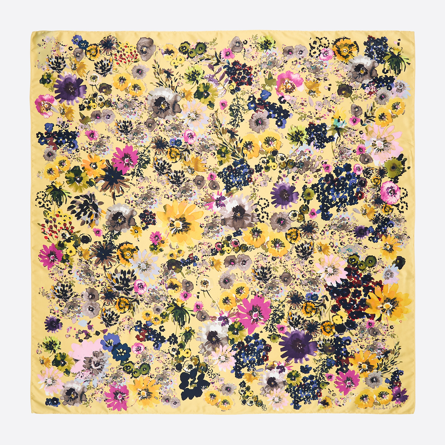Bimba Y Lola Banana Watercolor Floral Scarf