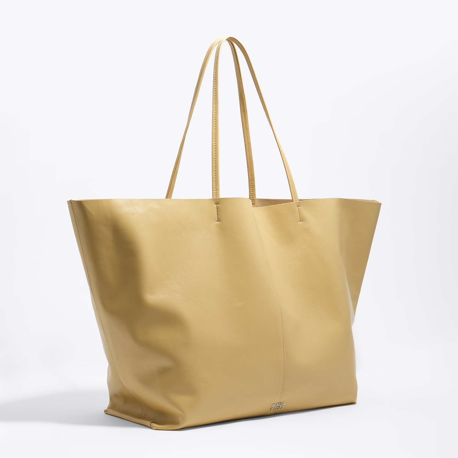 Bimba Y Lola Oat Meal Leather Maxi Shopper Bag