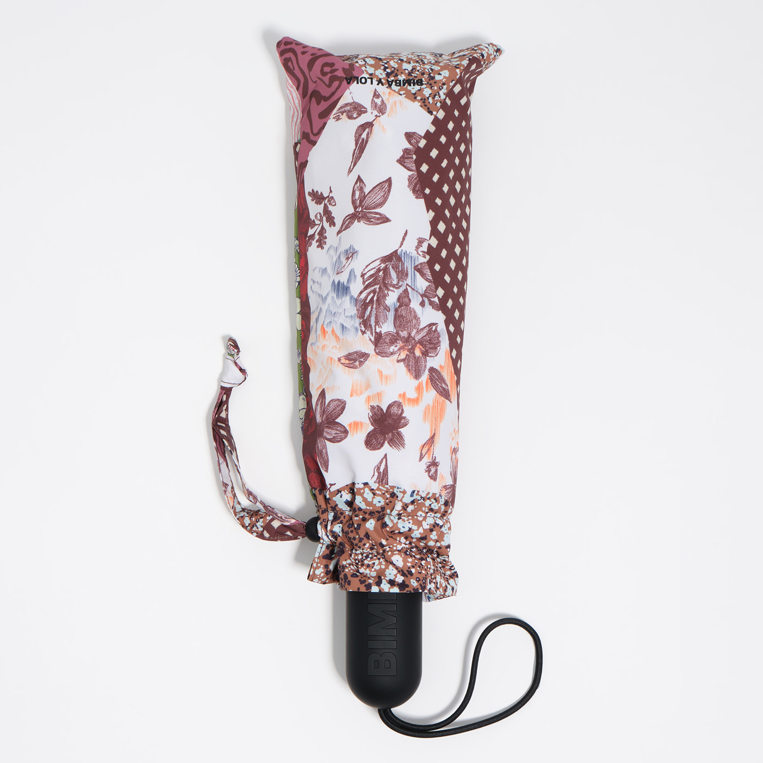 Bimba Y Lola Brown Patchwork Print Umbrella