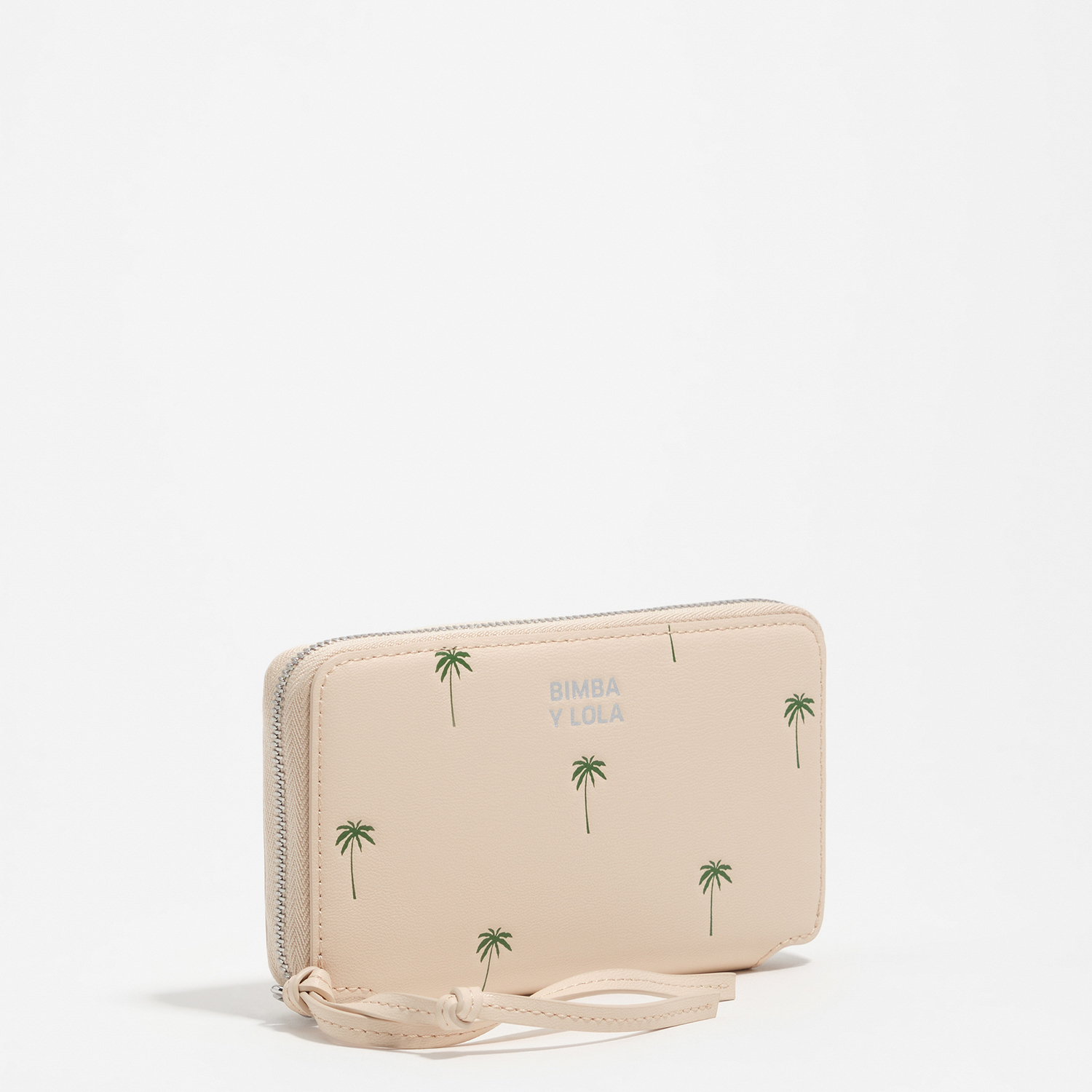 Bimba Y Lola Sand Medium Leather Horizontal Palms Wallet