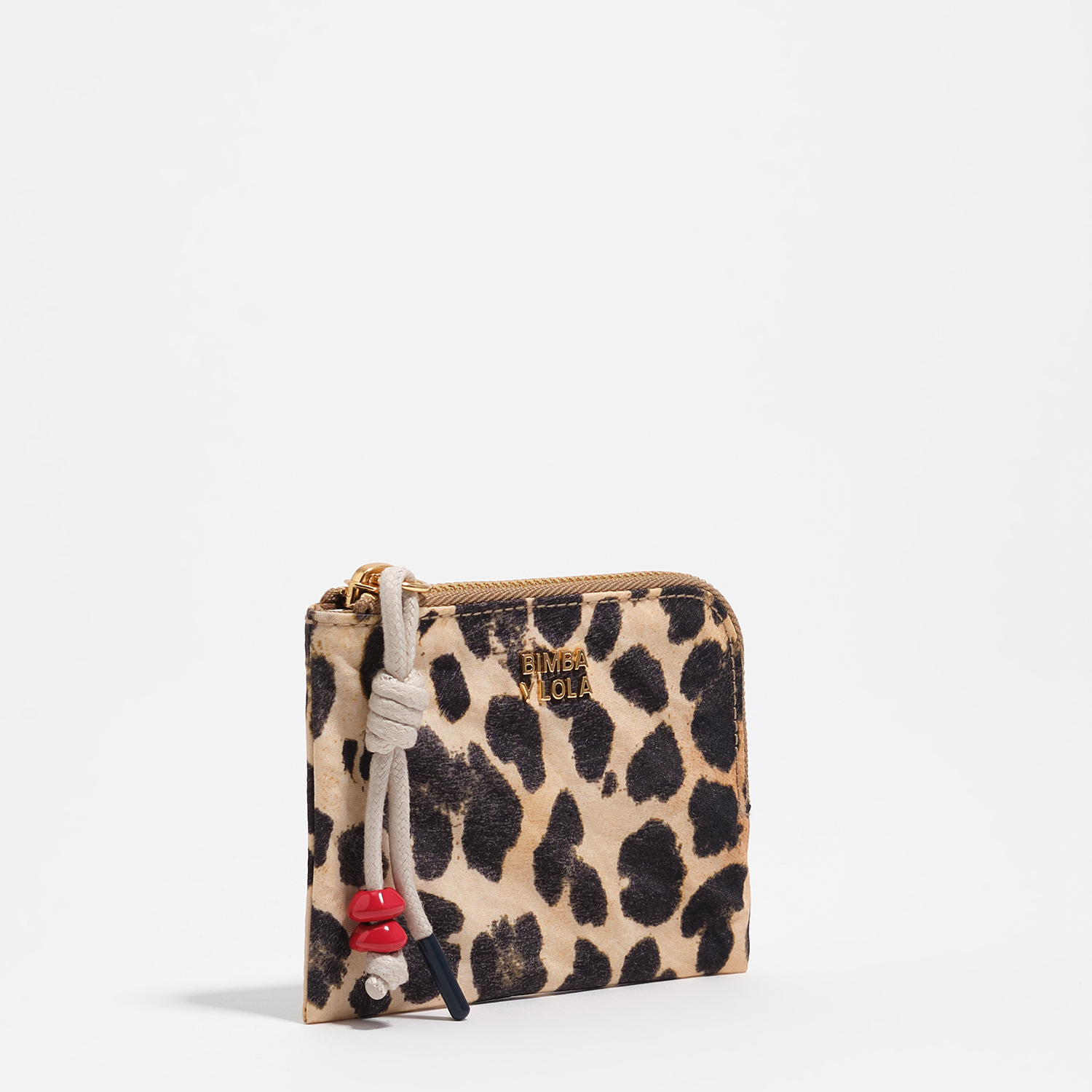 Bimba Y Lola Leopard Natural Natural Leopard Nylon Coin Purse