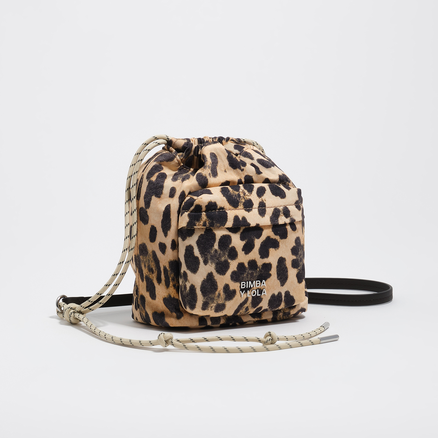 Bimba Y Lola Leopard Natural Natural Leopard Nylon Mini Bag