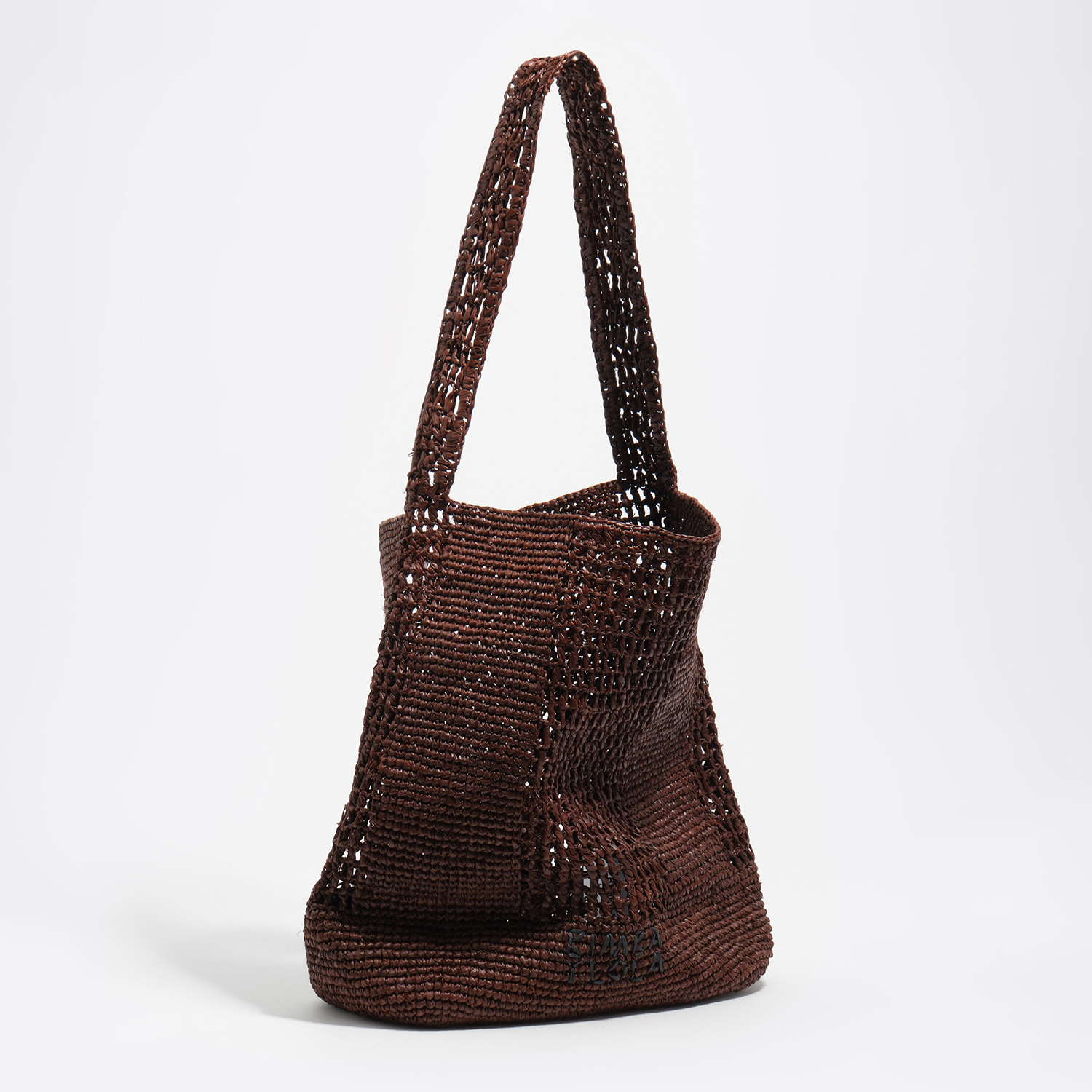 Bimba Y Lola Nut Large Plaited Raffia Bag In Wal
